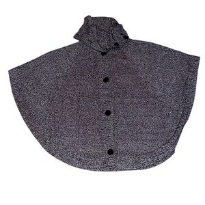 Chico’s burgundy knit button down poncho